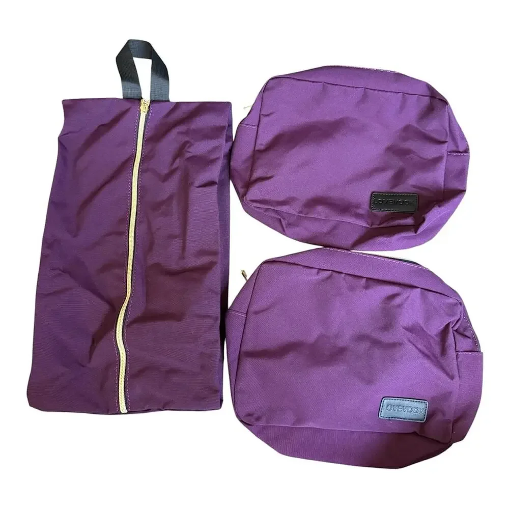 Lovevook 40L Purple Travel Backpack Soft Case Suitcase Women Bag Packing Cubes